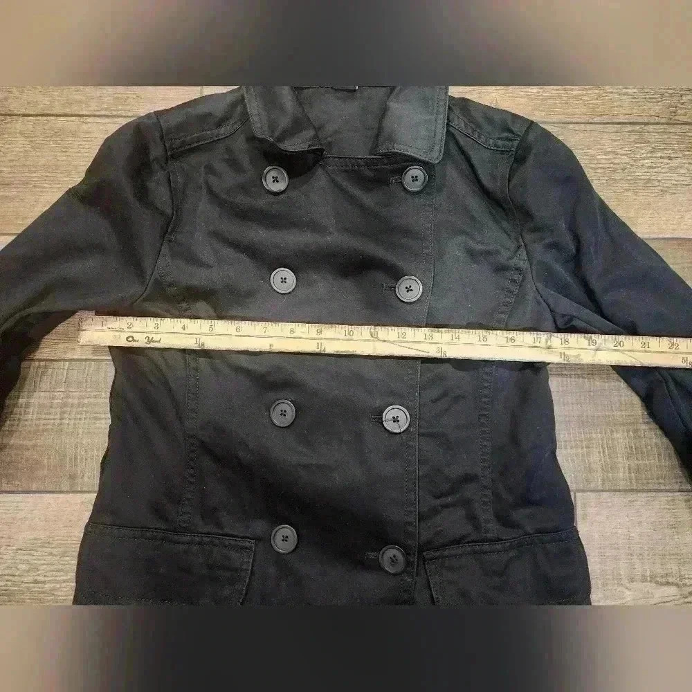 GAP WOMEN'S BLACK WOOL PEA COAT SIZE SMALL - Picture 4 of 5